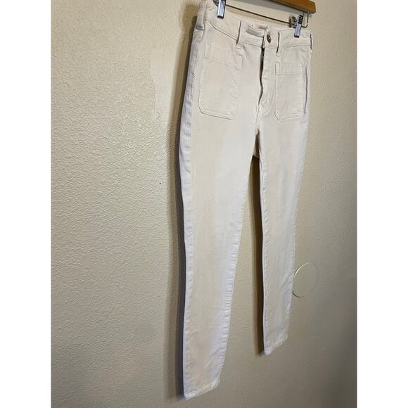 Pilcro by Anthropologie High-Rise Skinny Ivory Corduroy Pants Size 27 Minimalist - Picture 11 of 14